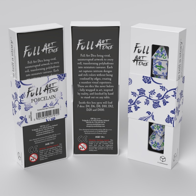 Zestaw kostek do gier planszowych Q-Workshop Full Art: Porcelana (5907699497911) - obraz 7