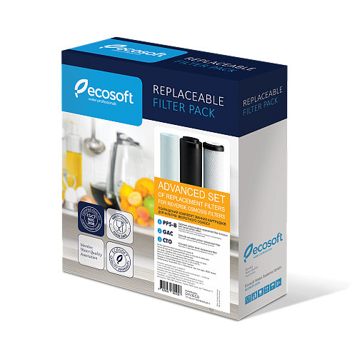 Покращений комплект картриджів ECOSOFT 1-2-3 для фільтрів зворотного осмосу - зображення 3