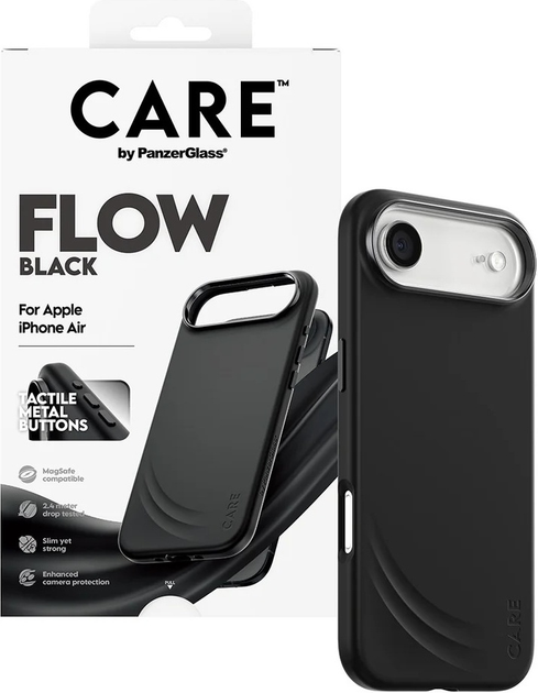Etui CARE by PanzerGlass Feature FLOW Case Black w. MagSafe do Apple iPhone Air (CR17473) - obraz 4
