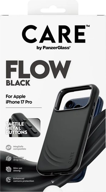 Панель CARE by PanzerGlass Feature FLOW Case Black w. MagSafe для Apple iPhone 17 Pro (CR58291) - зображення 5