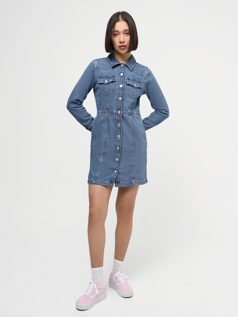 Sukienka koszulowa damska jeansowa Levi's Flynn Western Core Dress A7592-0001 L Niebieska (5401128681259) - obraz 3