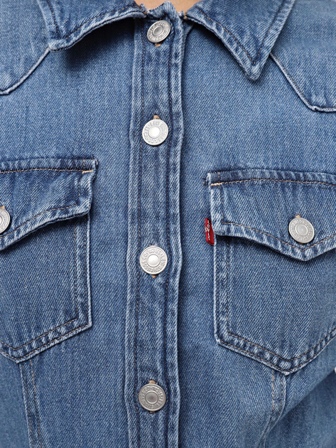 Sukienka koszulowa damska jeansowa Levi's Flynn Western Core Dress A7592-0001 L Niebieska (5401128681259) - obraz 6