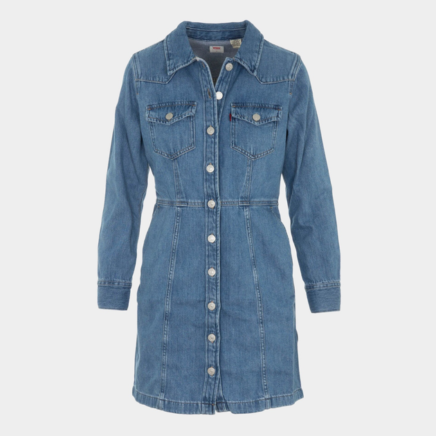 Sukienka koszulowa damska jeansowa Levi's Flynn Western Core Dress A7592-0001 M Niebieska (5401128681266) - obraz 7
