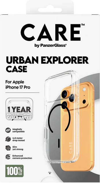 Панель CARE by PanzerGlass Flagship Case Transparent Urban Explorer w. Black MagSafe для Apple iPhone 17 Pro (CR52608) - зображення 5