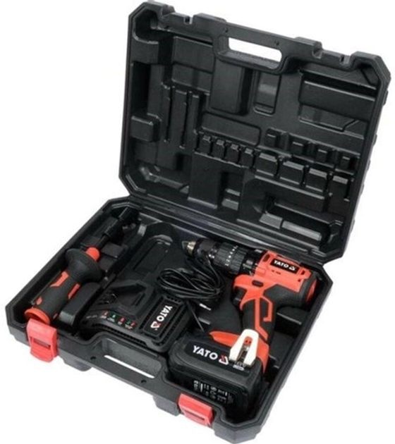Wkrętarko-wiertarka bezszczotkowa akumulatorowa Yato YT-82790 Li-Ion 18 V 3 Ah 75 Nm 1.5-13 mm (5906083084911) - obraz 3