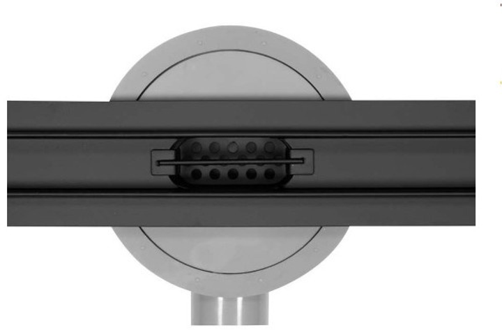 Odpływ liniowy Fala 71639 Slim Black z syfonem 56 mm stal nierdzewna 90x3x7 cm (5906083086946) - obraz 3