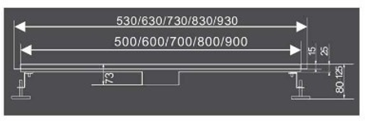 Odpływ liniowy Fala 71639 Slim Black z syfonem 56 mm stal nierdzewna 90x3x7 cm (5906083086946) - obraz 7