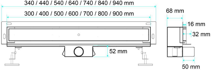 Трап лінійний Fala Brick 75354 настінний 70x4x5 см неіржавка сталь (5906083042317) - зображення 8