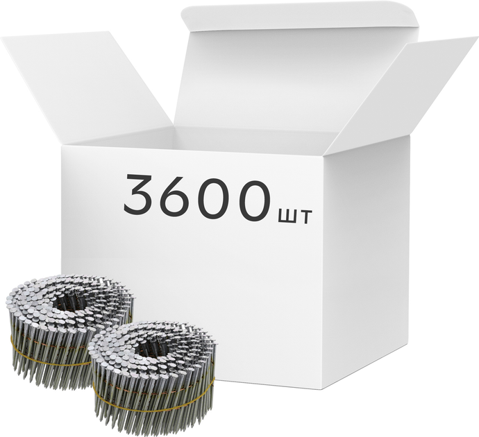 Gwoździe bębnowe VOREL do pistoletu pneumatycznego 64x2.5 mm 15-16˚ 3600 szt (72018_v) - obraz 1