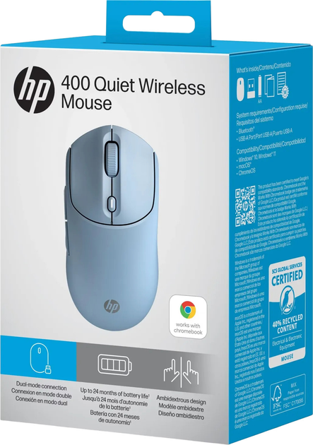 Mysz HP 400 Quiet Wireless Blue (AZ7B4AA#ABB) - obraz 10
