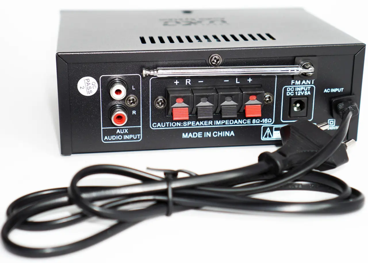 Підсилювач звуку UKC A5 Bluetooth USB SD FM MP3 2x120W стерео підсилювач караоке з двома мікрофонними входами аудіопідсилювач для колонок акустики радіо дисплей пульт ДК домашній музичний центр підтримка флешки карт пам'яті - изображение 4