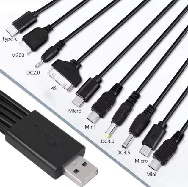 Універсальний зарядний кабель перехідник USB 10в1 Rexant - Фото 2 Універсальний зарядний кабель перехідник USB 10в1 Rexant - изображение 2