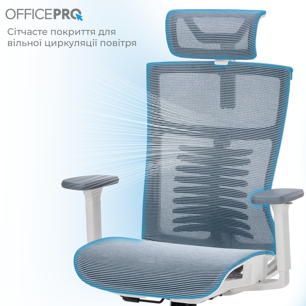 Крісло офісне OfficePro Balance OC620-W-DG-DG - Фото 8 Крісло офісне OfficePro Balance OC620-W-DG-DG - зображення 8