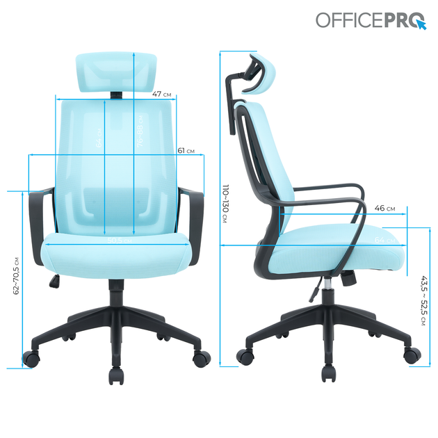 Крісло офісне OfficePro Harmony OC310-B-BL-BL - изображение 14