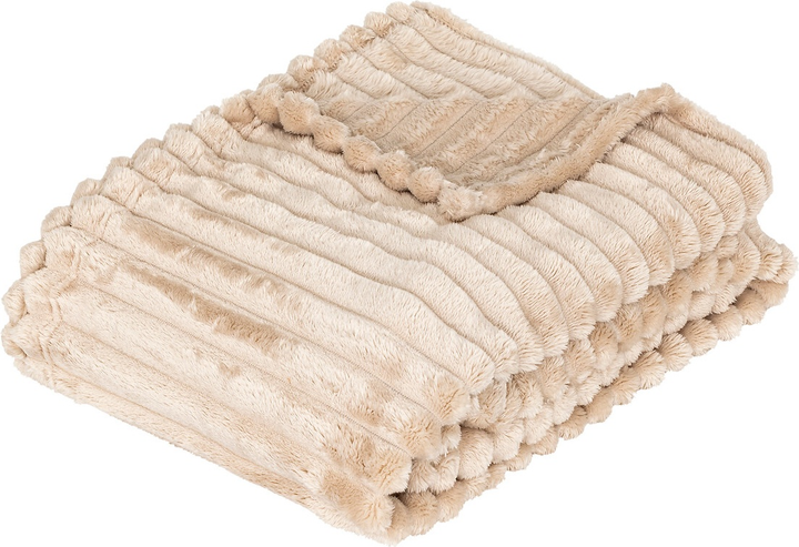 Koc Atmosphera Astbox w prążki beżowy 130 x 170 cm (5902973448580) - obraz 1