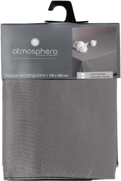 Скатертина Atmosphera стійка до плям прямокутна сіра 300 x 150 см (3560239403401) - зображення 4