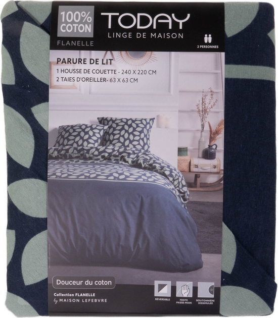 Komplet pościeli Today Coo flanelowa dwustronna 220 x 240 cm (3574641208912) - obraz 7
