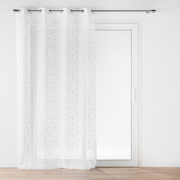 Firana Douceur d'intérieur Louxor na przelotkach ze złotym nadrukiem Biała 140 x 240 cm (3574386276450) - obraz 1