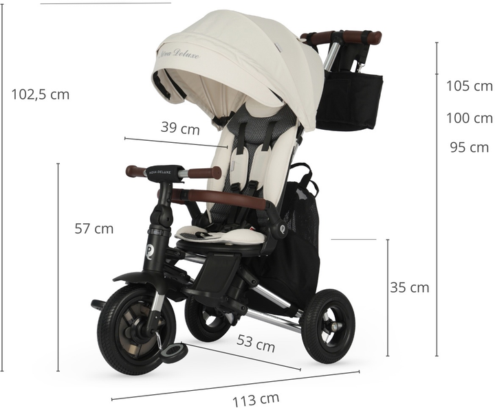 Rowerek trójkołowy Qplay Nova Deluxe Beige (5061047482001) - obraz 11