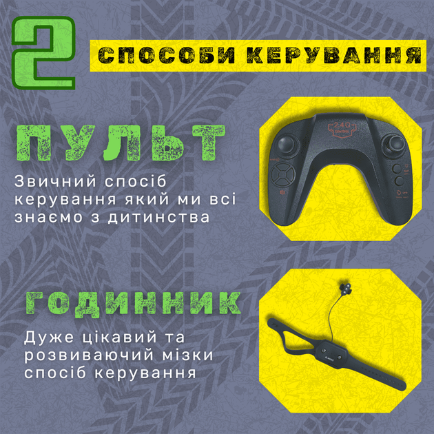 Трюкова Машинка Перевертень з Годинником та Пультом Управління Всюдихід Позашляховик з Паром Музикою та LED Підсвічуванням + Обертання на 360° Демо Режим та Дрифт Stunt Car JC03 - зображення 8