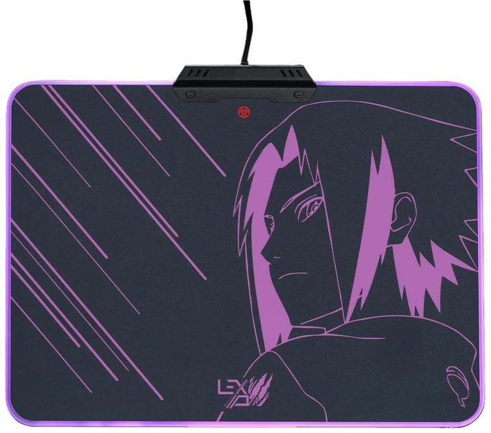 Podkładka pod myszkę Lexip Naruto Shippuden Sasuke Revenge RGB Speed Black/Purple (3760352730372) - obraz 1