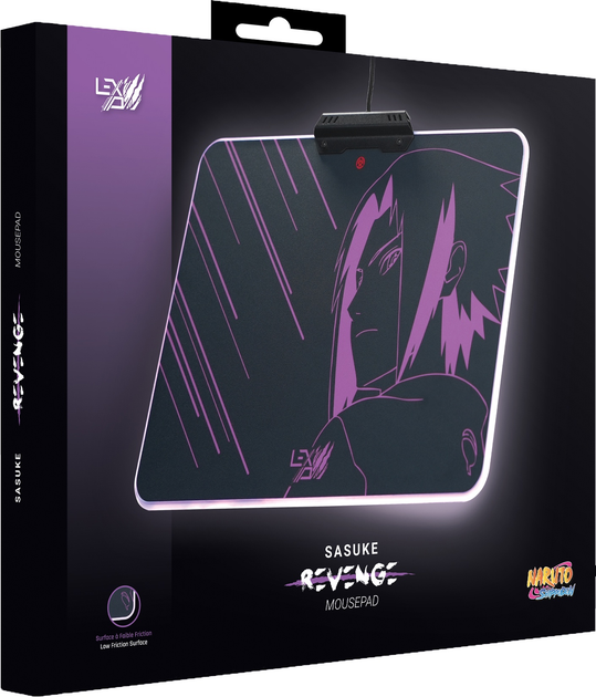 Podkładka pod myszkę Lexip Naruto Shippuden Sasuke Revenge RGB Speed Black/Purple (3760352730372) - obraz 4