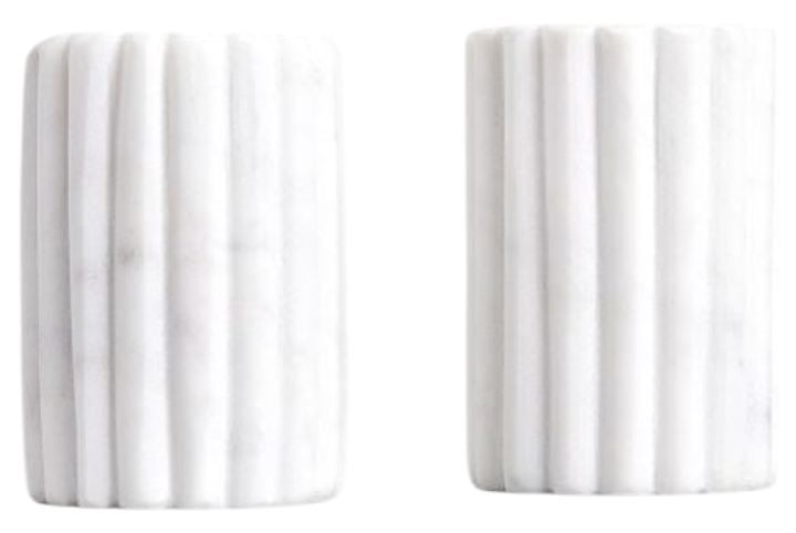 Zestaw przyprawników Marble Stripes marmurowy ryflowany 2 elementy (5906496724305) - obraz 3
