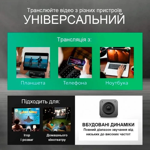 Домашний проектор HY300 Pro UltraHD 4K с Android 11, Wi-Fi 2.4G/5G, Bluetooth, HDMI, экран до 130", белый - Фото 3 Домашний проектор HY300 Pro UltraHD 4K с Android 11, Wi-Fi 2.4G/5G, Bluetooth, HDMI, экран до 130", белый - изображение 3