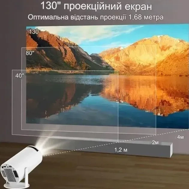 Домашний проектор HY300 Pro UltraHD 4K с Android 11, Wi-Fi 2.4G/5G, Bluetooth, HDMI, экран до 130", белый - Фото 8 Домашний проектор HY300 Pro UltraHD 4K с Android 11, Wi-Fi 2.4G/5G, Bluetooth, HDMI, экран до 130", белый - изображение 8