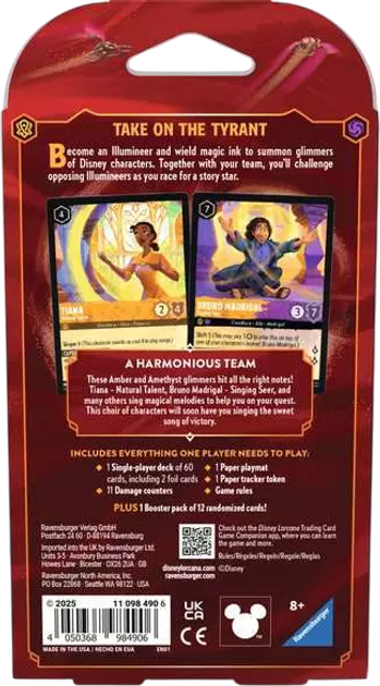 Набір карток Ravensburger Disney Lorcana Правління Джафара Starter Deck Набір 08 Amber & Amethyst (4050368984906) - зображення 3