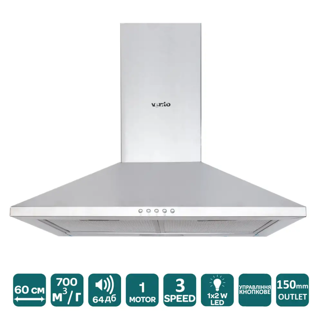 Вытяжка VENTOLUX MILANO 60 X (700) - изображение 2
