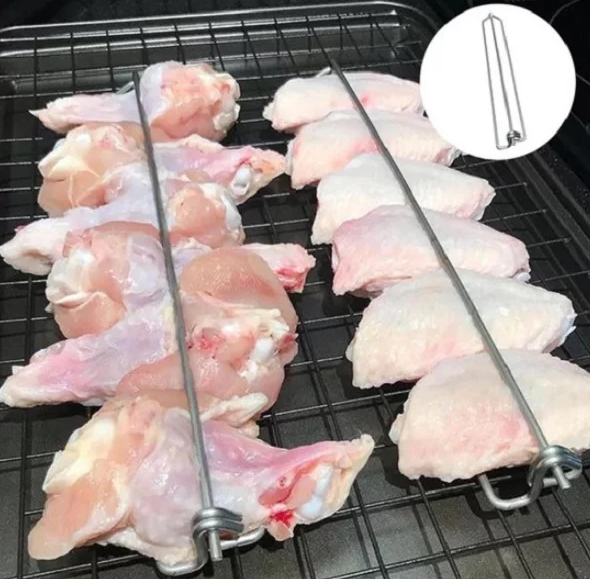 Шампуры для шашлыка 4 шт по 30 х 5 см для приготовления куриных крылышек, ножек, мяса, рыбы и другого - Фото 4 Шампуры для шашлыка 4 шт по 30 х 5 см для приготовления куриных крылышек, ножек, мяса, рыбы и другого - изображение 4