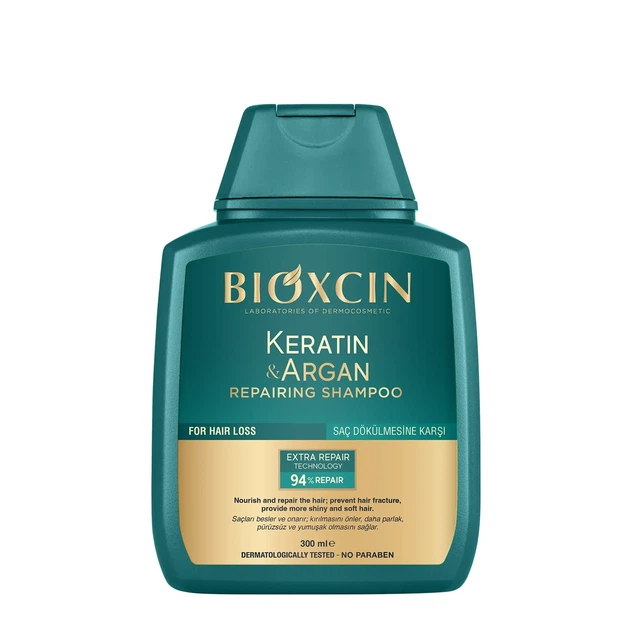 Шампунь для восстановления поврежденных волос Bioxcin Keratin & Argan 300мл - Фото 1 Шампунь для восстановления поврежденных волос Bioxcin Keratin & Argan 300мл - изображение 1