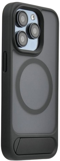Etui Evelatus Rubber Coated MagSafe With Stand Case do Apple iPhone 15 Black (EVEAPP15RMSCB) - obraz 1