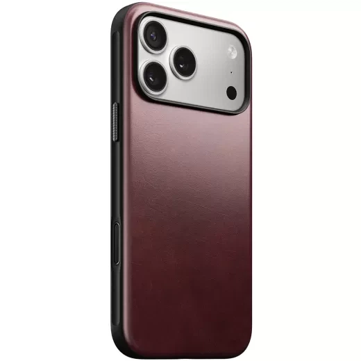 Кожаный чехол Nomad Modern Horween Leather Case Burgundy для iPhone 17 Pro Max (NM011840858) - изображение 3