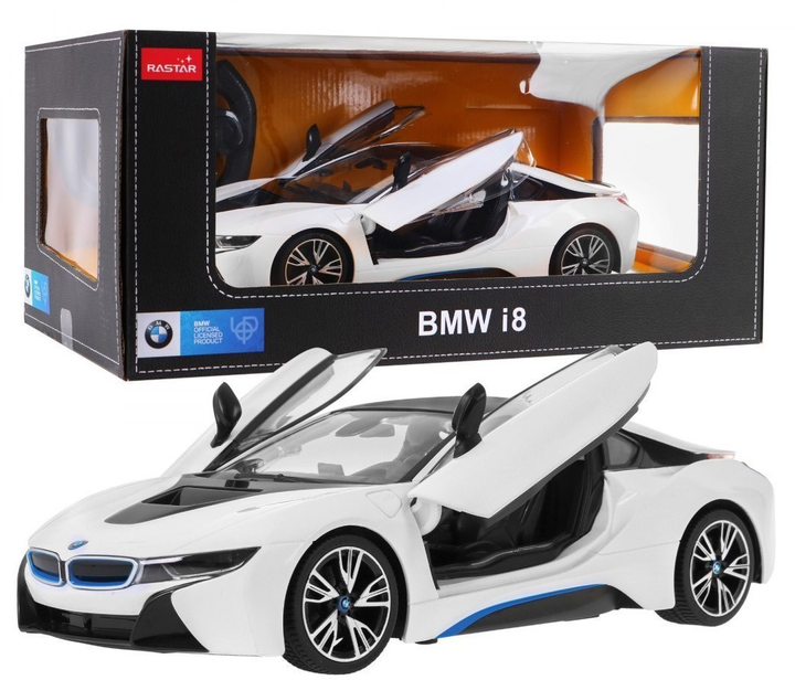 Машинка на радіокеруванні Rastar BMW i8 Біла (5903864900613) - зображення 1