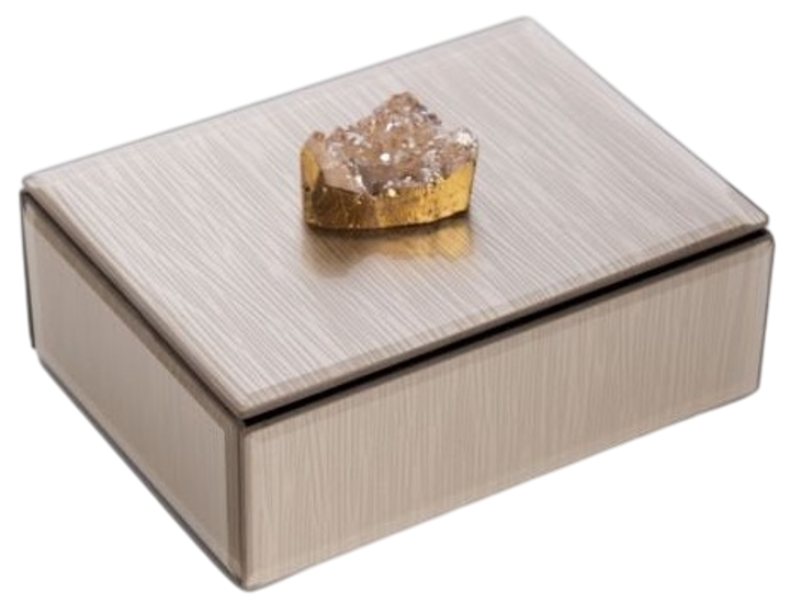 Скринька для біжутерії Homla Pierre Золотиста з каменем 16 x 12 см (5906496705243) - зображення 1