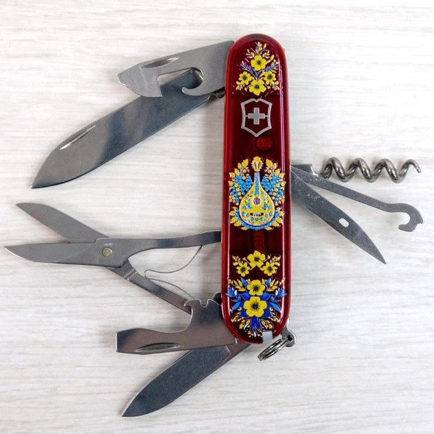 Швейцарский складной нож 91мм Victorinox CLIMBER UKRAINE 1.3703.T.T1370u - изображение 4