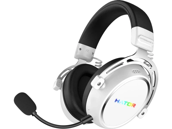 Навушники з мікрофоном Hator Hypergang 3 Wireless White (ESH56) - Фото 2 Навушники з мікрофоном Hator Hypergang 3 Wireless White (ESH56) - изображение 2