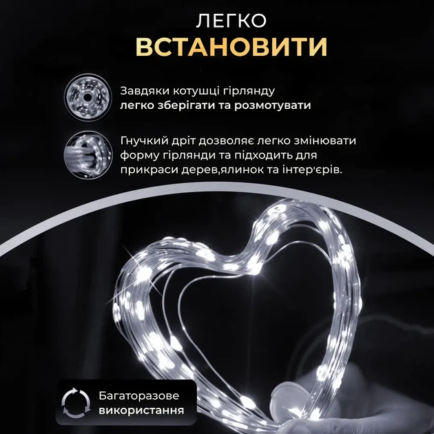 Гирлянда роса на пульте 100 метров 1000 led Белая зеленый провод капли росы гирлянда 8 режимов роса на елку - изображение 6