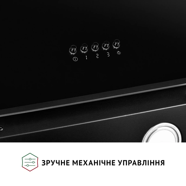 Кухонная вытяжка PERFELLI VICCO 6HM NERO, черная декоративная наклонная настенная, 700 куб.м., 59,5 см - изображение 9