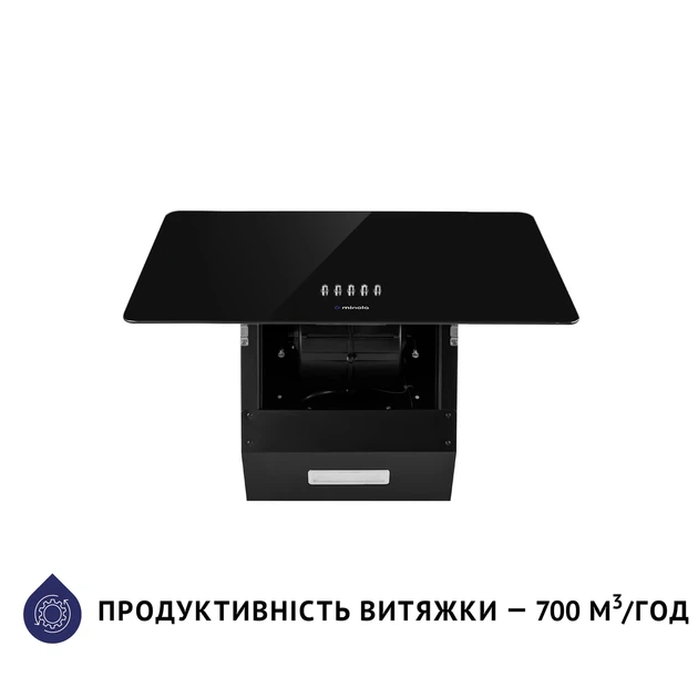Кухонная вытяжка Minola HDN 5224 BL 700 LED, черная декоративная наклонная настенная, 700 куб.м., шириной 49,5 см - изображение 4