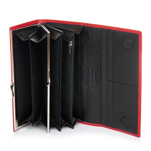 Женский классический кожаный кошелек Dr.Bond серии Black&Red PR-250824-40769 красно-черный - Фото 4 Женский классический кожаный кошелек Dr.Bond серии Black&Red PR-250824-40769 красно-черный - изображение 4