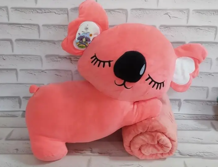 Дитяча м'яка іграшка "Коала" L1129(Pink) іграшка з пледом, розмір 50 см - зображення 6