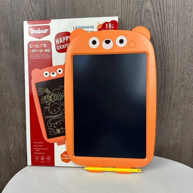 Детский Планшет Доска Для Рисования Lcd Медведь, Планшетка Для Художества Мишка Детская 12 Дюймов Оранжевый (318995) - изображение 6