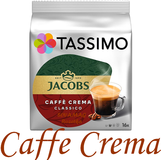 Кава в капсулах Tassimo Jacobs Caffe Crema - Фото 1 Кава в капсулах Tassimo Jacobs Caffe Crema - зображення 1