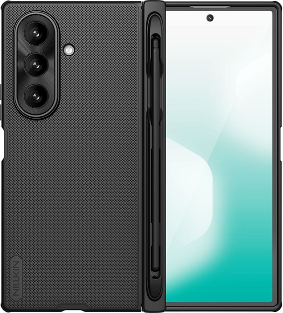 Zestaw z etui Nillkin Super Frosted Shield Fold Magnetic S-Pen oraz rysika do Samsung Galaxy Flip 7 Black (6902048298743) - obraz 4