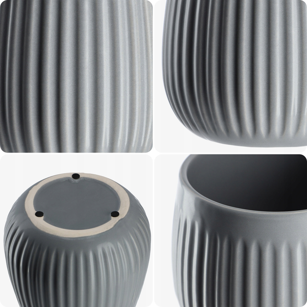 Osłonka ceramiczna na doniczkę Kadax Vario Szara 14 cm (5903699478202) - obraz 4