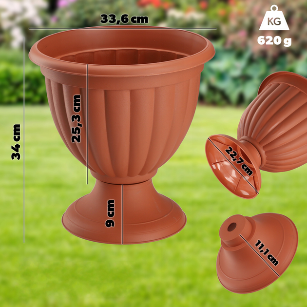 Donica ogrodowa Kadax Terakotowa 34 cm (5903699477052) - obraz 3