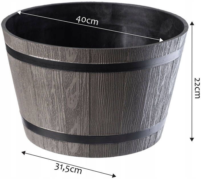Doniczka ogrodowa Kadax ciemnoszara 40 cm (5902730388852) - obraz 5